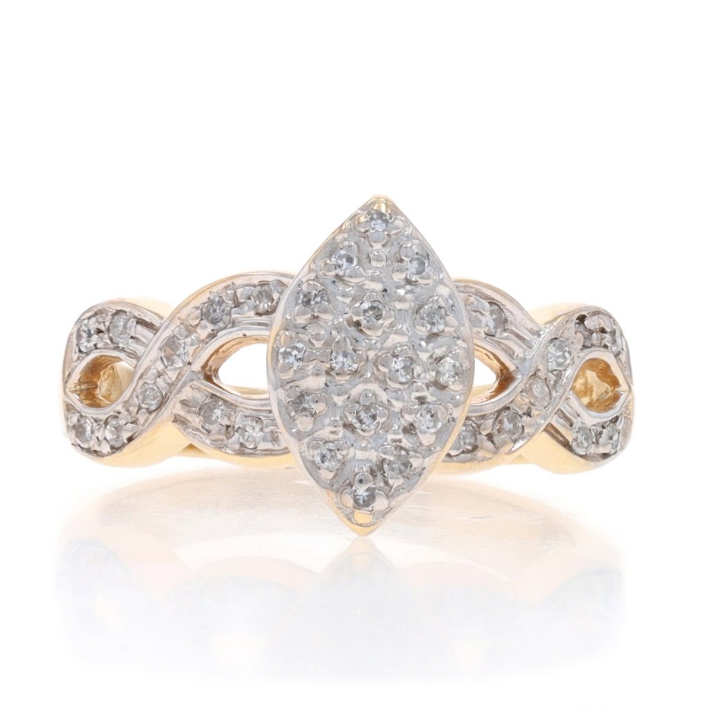 Yellow Gold Diamond Engagement Ring  10k Single 25ctw